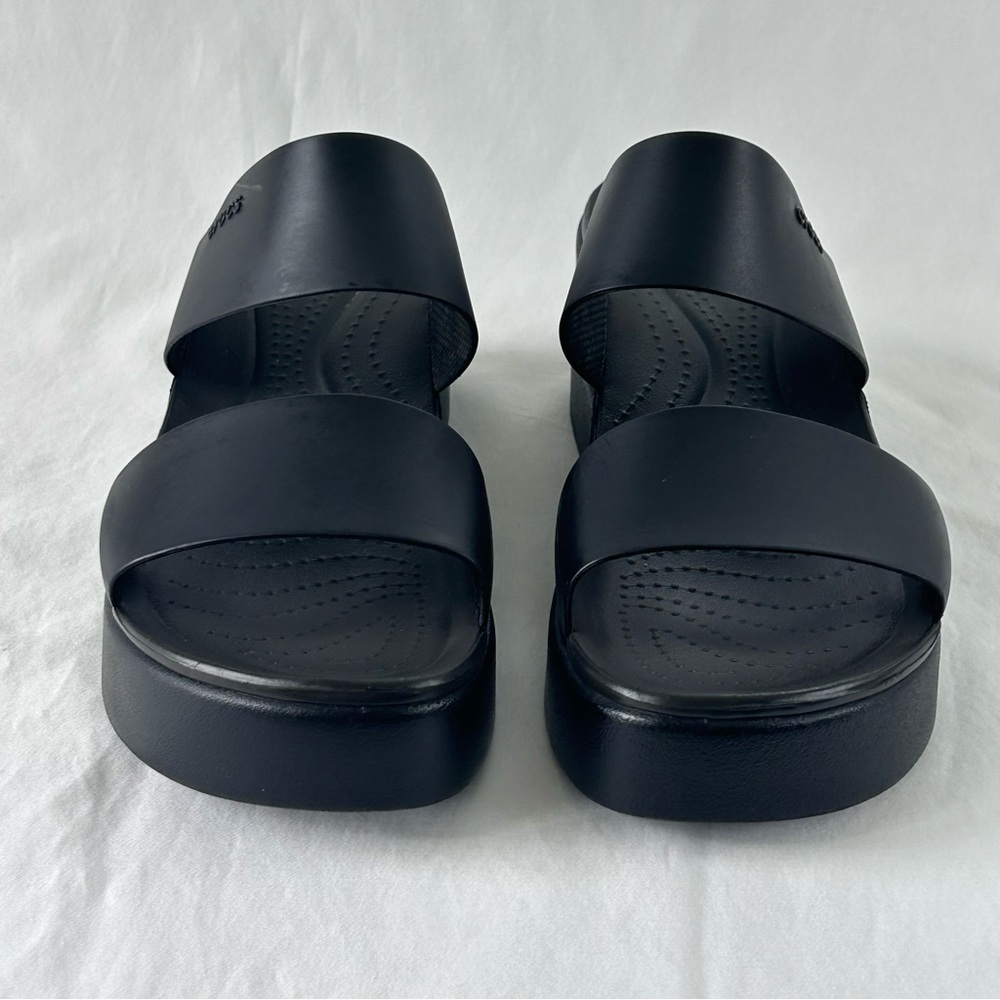Black Women's Slide Sandals - Minimal Two-Band Slip-On